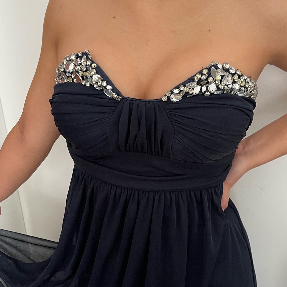 Strapless Rhinestone Prom Dress - Picture 2 of 4
